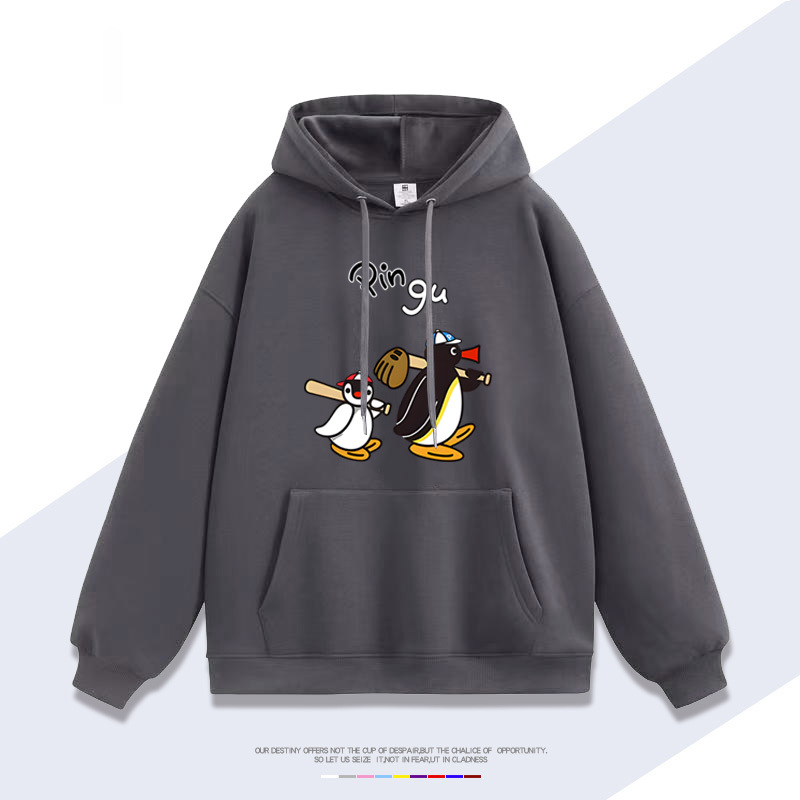 企鵝家族pingu 聯名衛衣2025秋冬新款 親子情侶裝連帽衛衣
