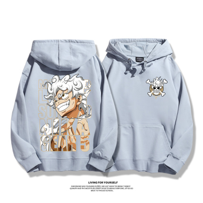 航海王聯名衛衣2023秋冬新款親子情侶裝薄絨款連帽衛衣