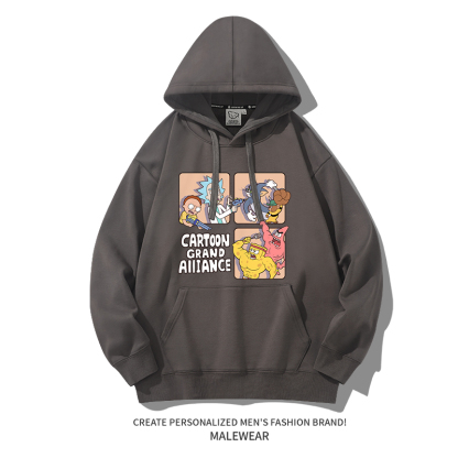 瑞克和莫蒂*貓和老鼠*海綿寶寶聯名衛衣2024秋冬新款親子情侶裝薄絨款連帽衛衣