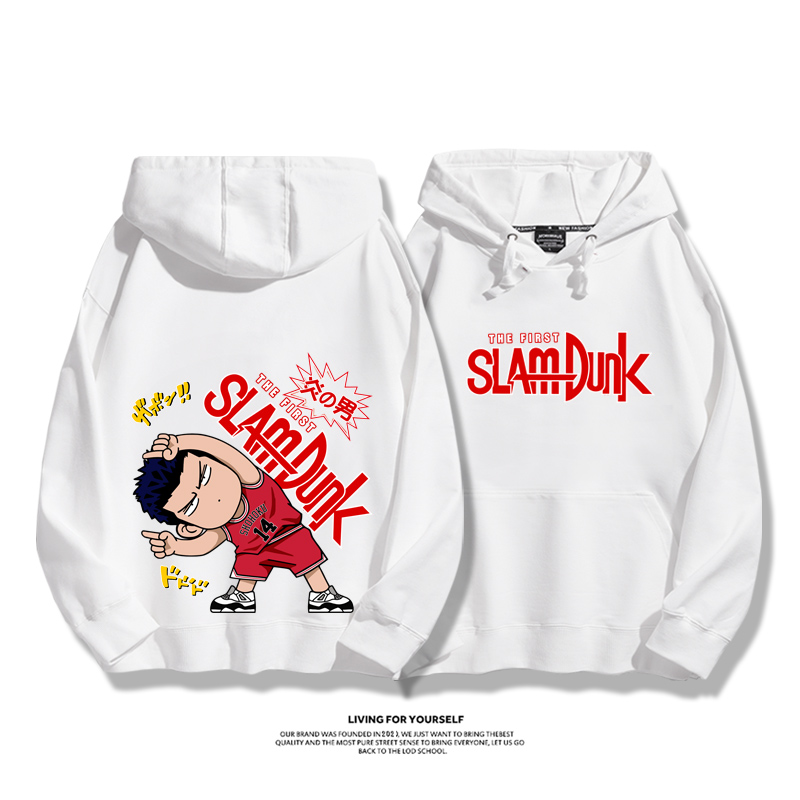 灌籃高手聯名衛衣2024秋冬新款親子情侶裝薄絨款連帽衛衣
