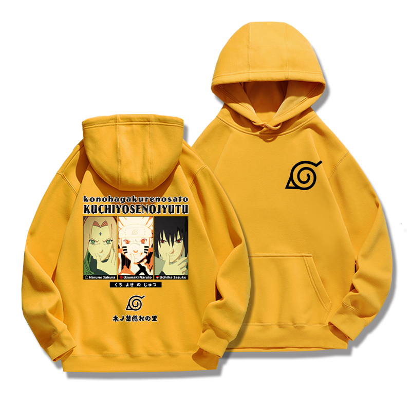 火影忍者聯名衛衣2024秋冬新款親子情侶裝薄絨款連帽衛衣