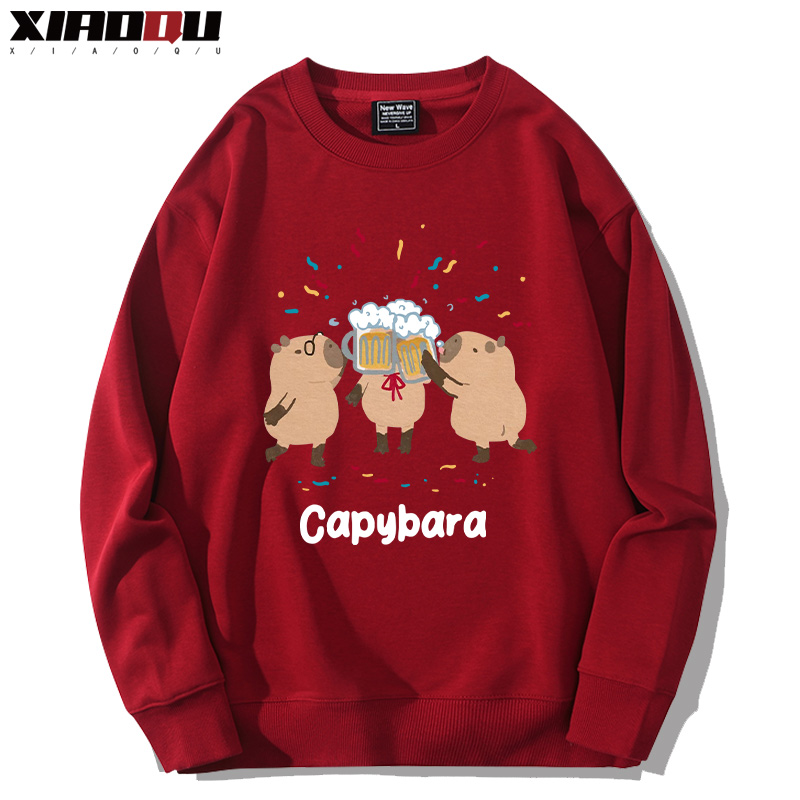 卡皮巴拉 2024親子情侶裝 圓領長袖