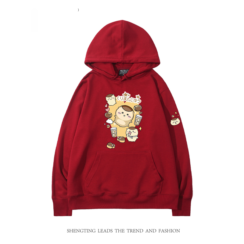 chiikawa 2024秋冬新款親子情侶裝薄絨款連帽衛衣