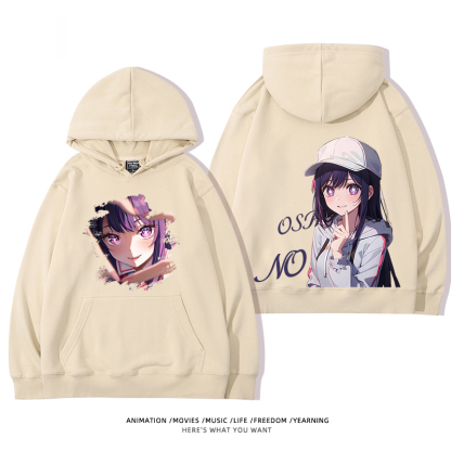 我推的孩子 聯名衛衣2024秋冬新款親子情侶裝薄絨款連帽衛衣