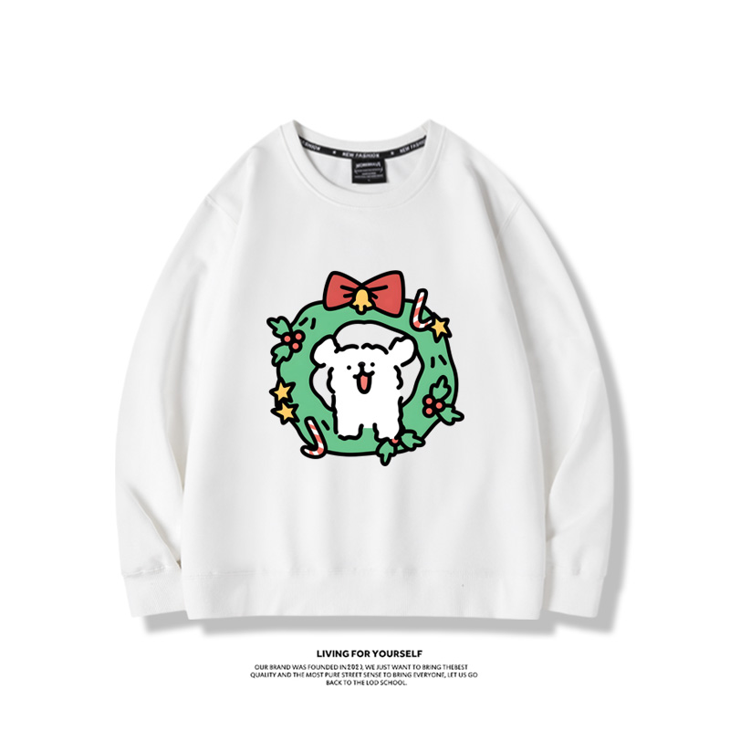 線條小狗聯名聖誕2023親子情侶裝 圓領長袖-星夢cosplay