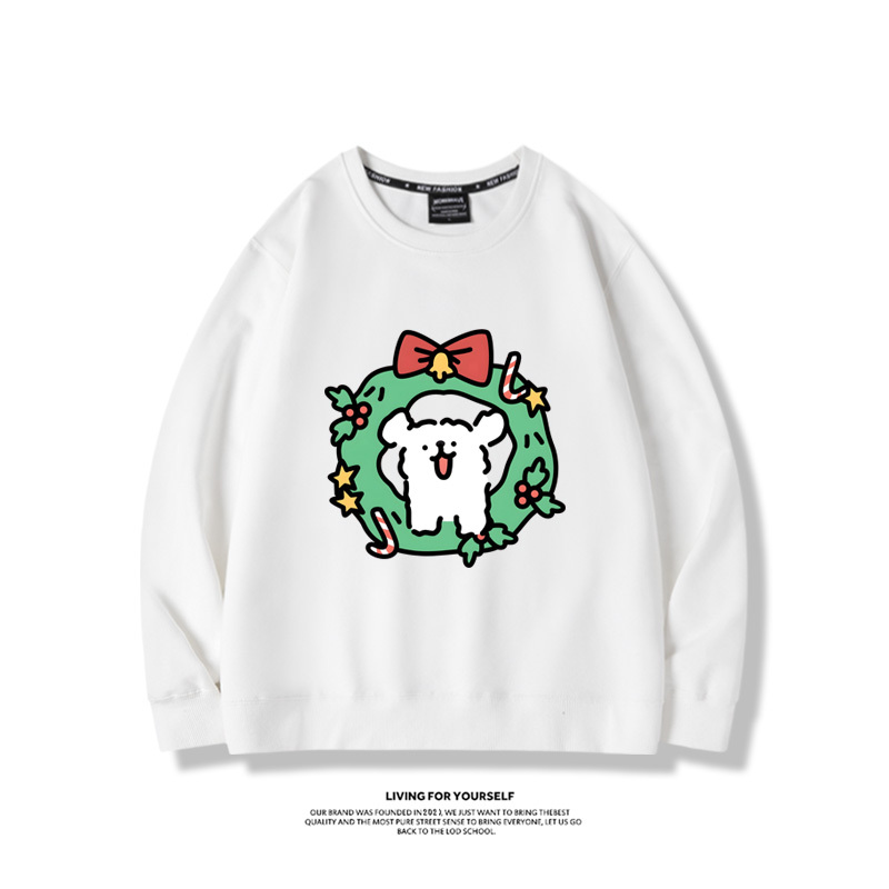 線條小狗聯名聖誕2023親子情侶裝 圓領長袖-星夢cosplay