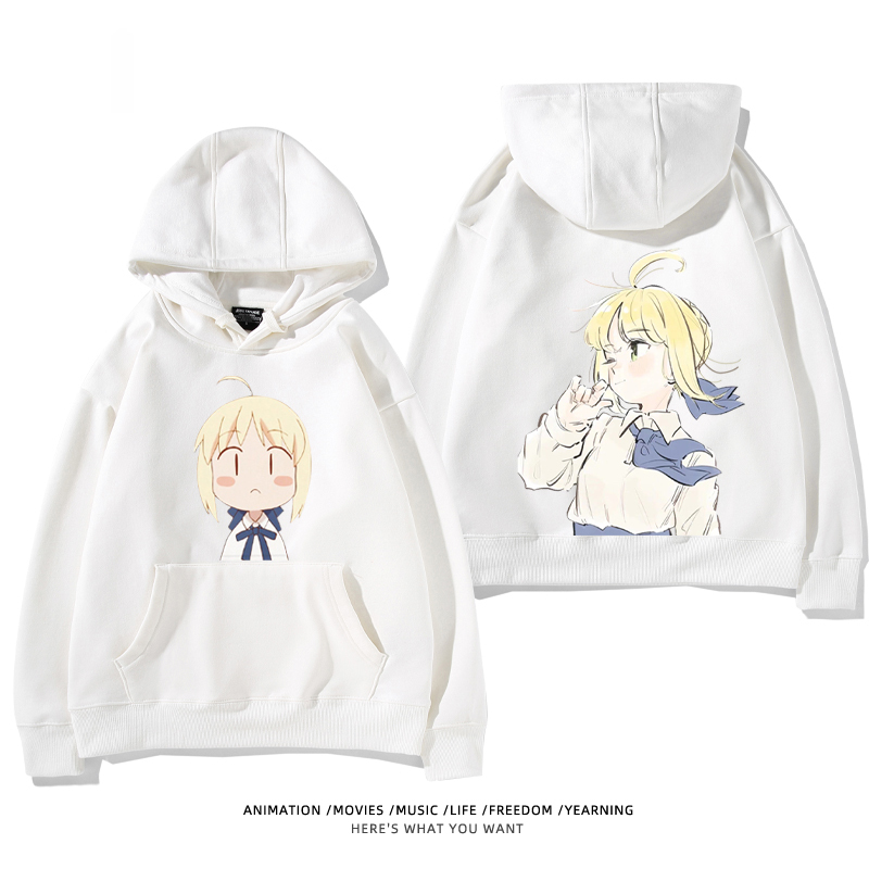 fate 2024秋冬新款親子情侶裝薄絨款連帽衛衣