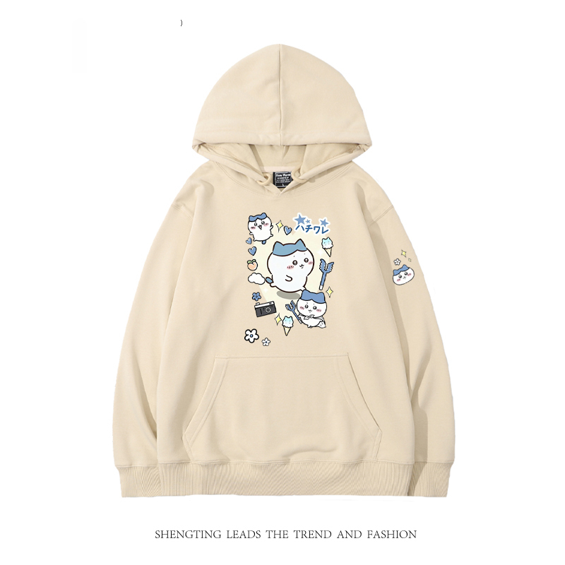 chiikawa 2024秋冬新款親子情侶裝薄絨款連帽衛衣