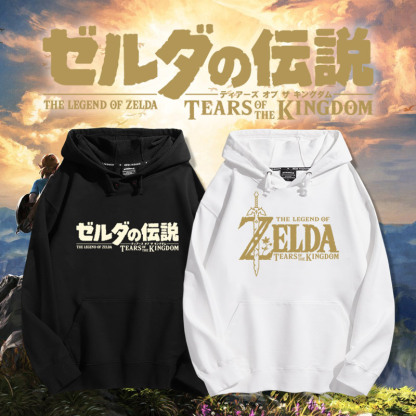 薩爾達傳說王國之淚聯名衛衣2023秋冬新款親子情侶裝薄絨款連帽衛衣
