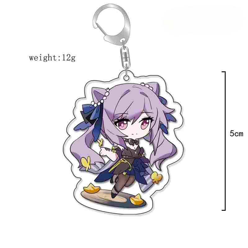 原神旅行者可莉安柏凱亞克力雙面鑰匙扣個性掛飾遊戲周邊薔薇魔女【單買三件起送】