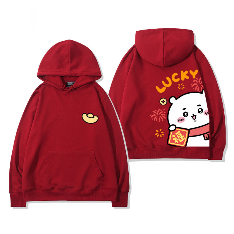 chiikawa 2024秋冬新款親子情侶裝薄絨款連帽衛衣