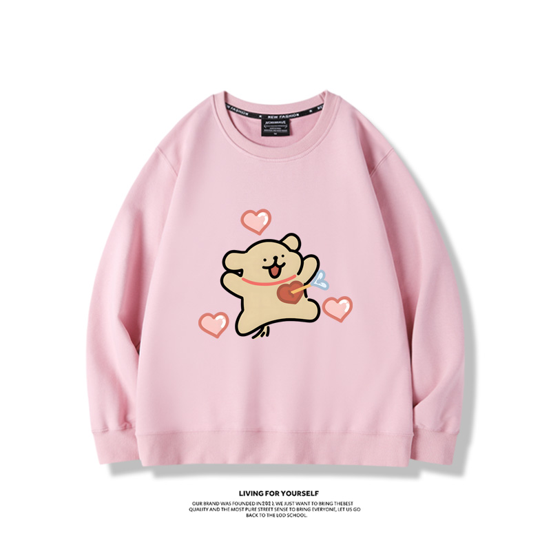 線條小狗2023親子情侶裝 圓領長袖