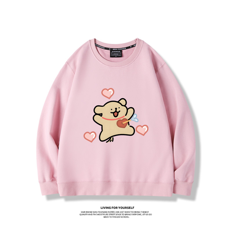 線條小狗2023親子情侶裝 圓領長袖