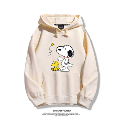 史努比聯名衛衣2023秋冬新款親子情侶裝薄絨款連帽衛衣