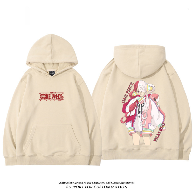 航海王紅髮歌姬烏塔 聯名衛衣2024秋冬新款親子情侶裝薄絨款連帽衛衣