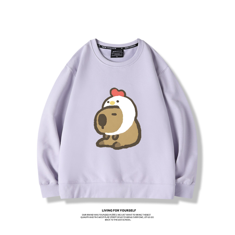 卡皮巴拉水豚2024親子情侶裝 圓領長袖