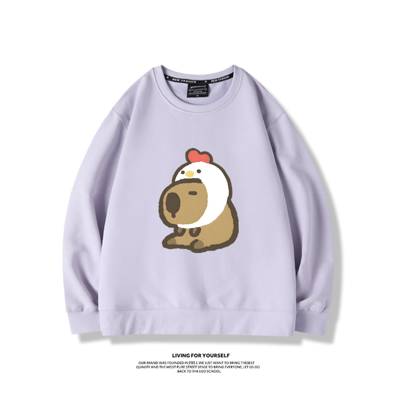 卡皮巴拉水豚2024親子情侶裝 圓領長袖