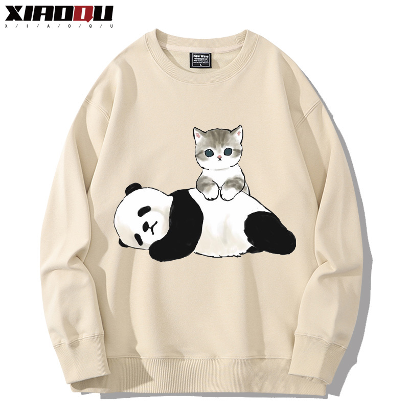 可愛貓咪熊貓 2024親子情侶裝 圓領長袖