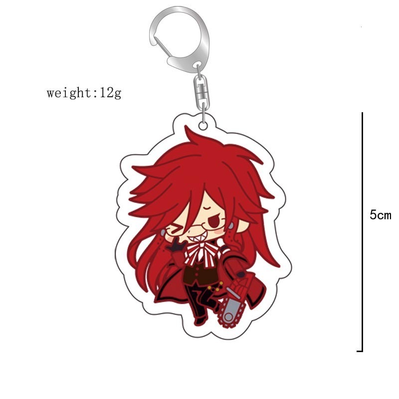 黑執事周邊掛件可愛夏爾塞巴斯醬亞克力鑰匙扣 雙面透明動漫掛飾【單買三件起送】