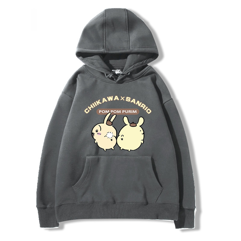 chiikawa吉伊卡哇聯名三麗歐 2024秋冬新款親子情侶裝薄絨款連帽衛衣
