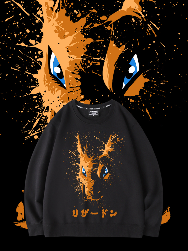 寶可夢噴火龍2023親子情侶裝 圓領長袖