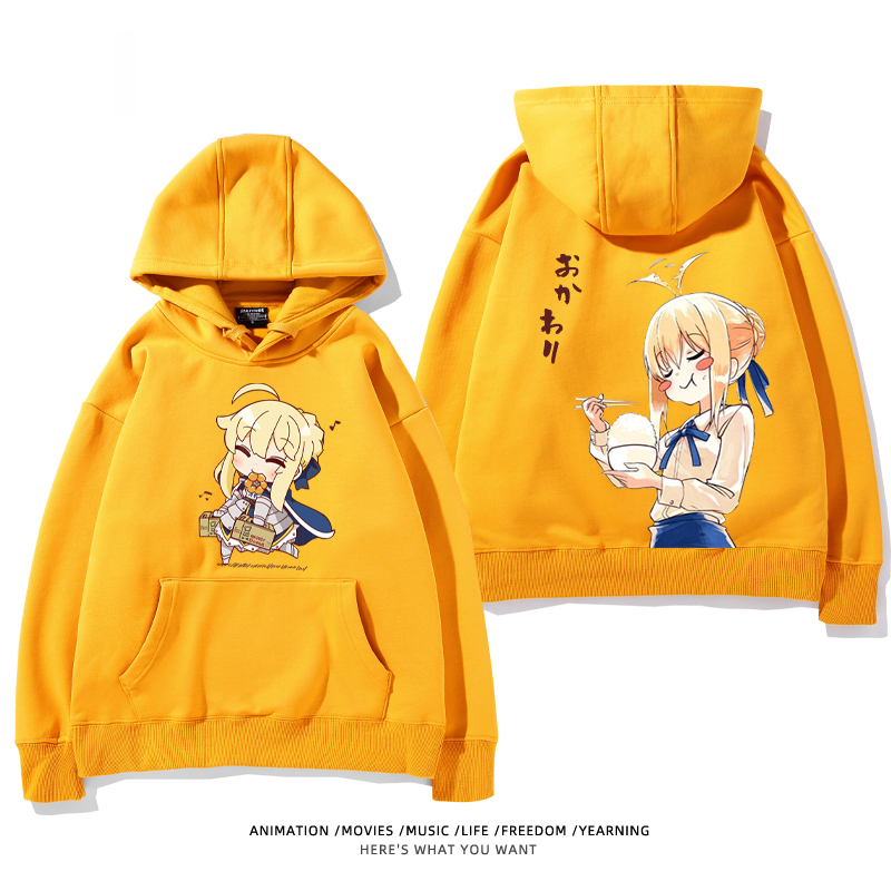 fate 2024秋冬新款親子情侶裝薄絨款連帽衛衣