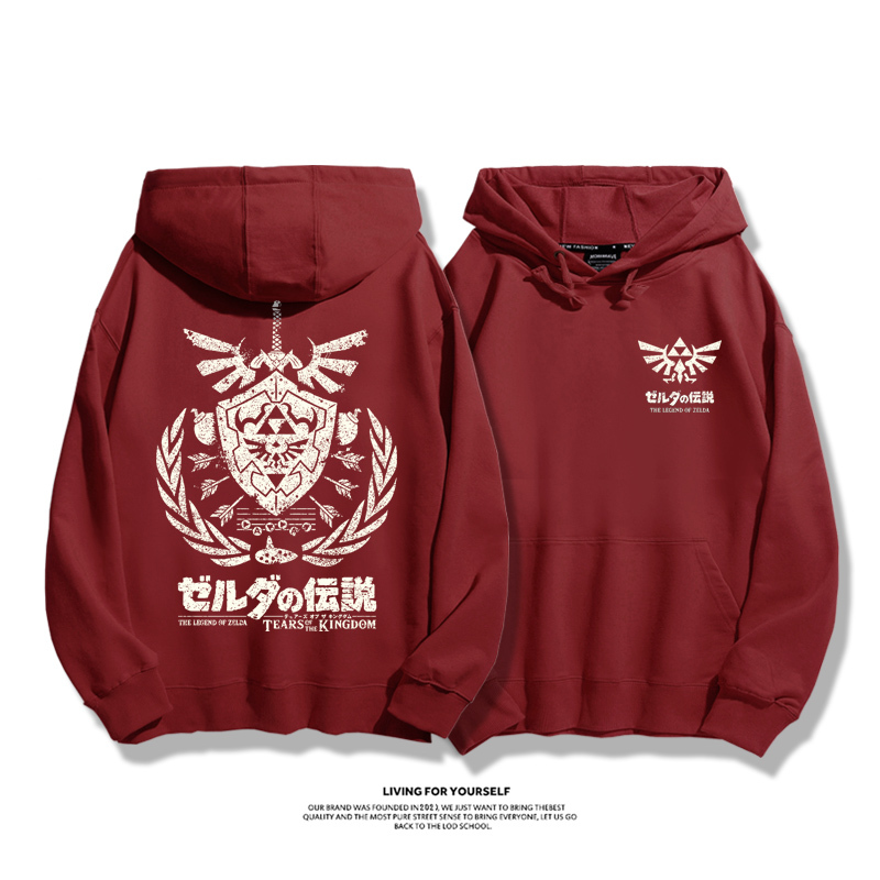 薩爾達傳說王國之淚聯名衛衣2023秋冬新款親子情侶裝薄絨款連帽衛衣