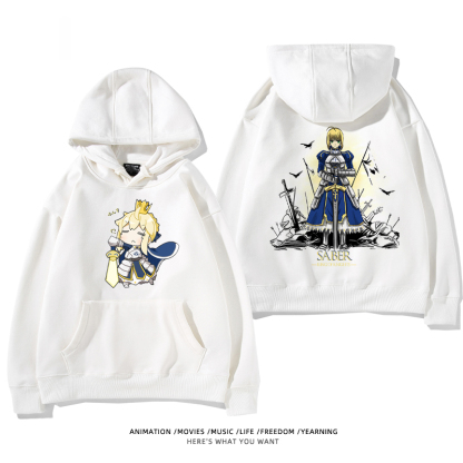 fate 2024秋冬新款親子情侶裝薄絨款連帽衛衣