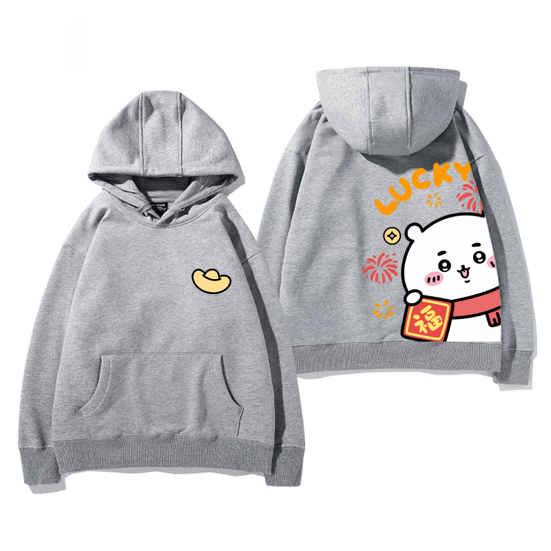 chiikawa 2024秋冬新款親子情侶裝薄絨款連帽衛衣