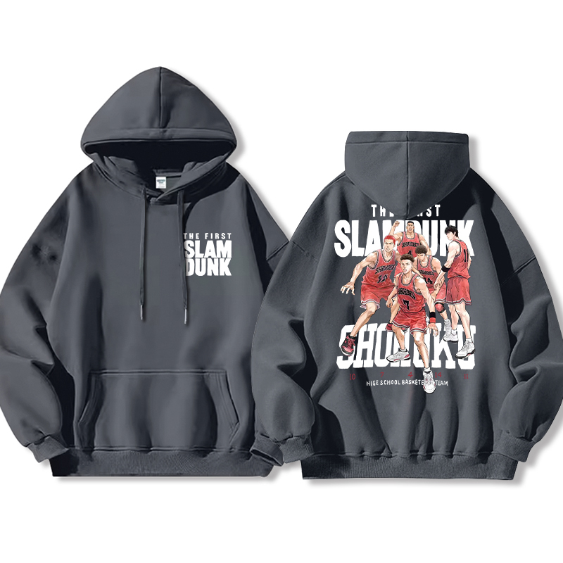 灌籃高手聯名衛衣2024秋冬新款親子情侶裝薄絨款連帽衛衣
