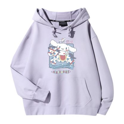 三麗鷗大耳狗聯名衛衣2023秋冬新款親子情侶裝薄絨款連帽衛衣