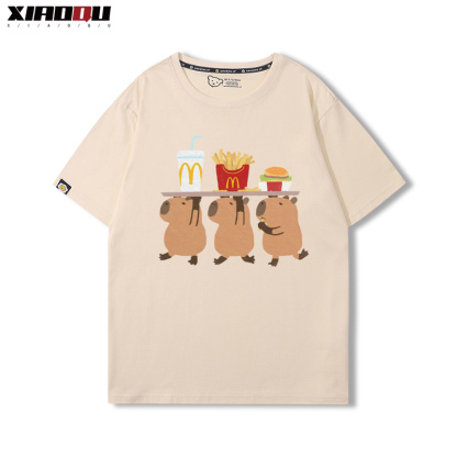 卡皮巴拉 2024親子情侶男女同款 純棉T恤