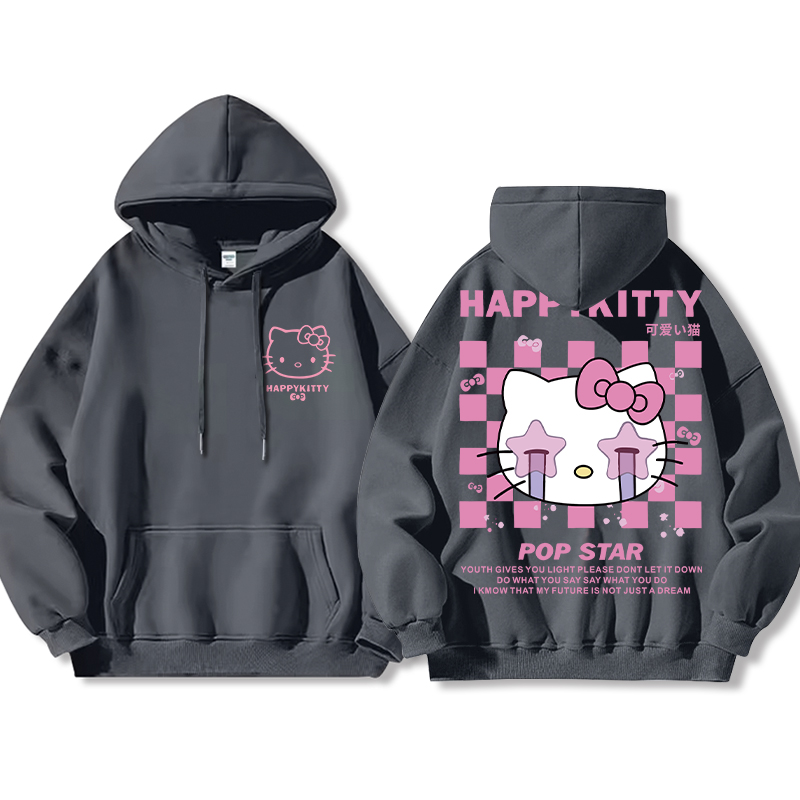 HelloKitty新款 寬鬆百搭 秋冬款 寬鬆連帽衛衣