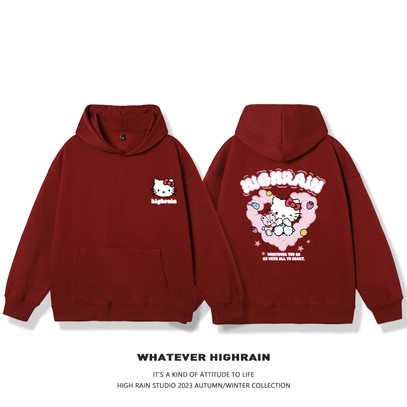 HelloKitty新款 寬鬆百搭 秋冬款 寬鬆連帽衛衣