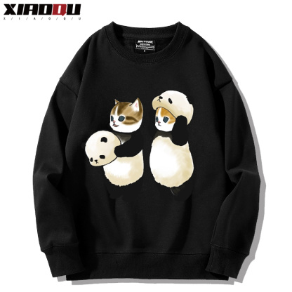 可愛貓咪熊貓 2024親子情侶裝 圓領長袖
