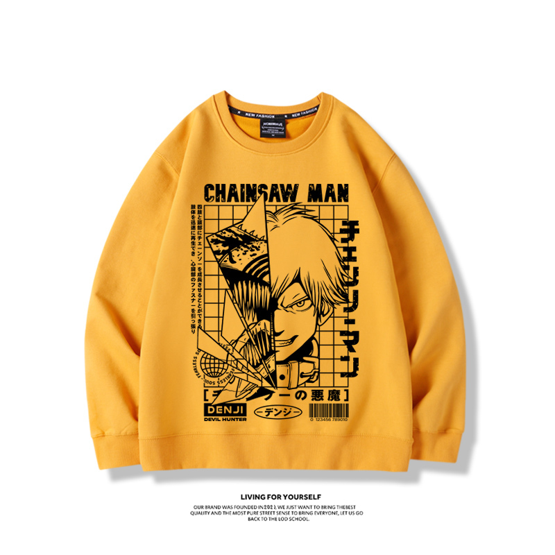 鏈鋸人電次2023親子情侶裝 圓領長袖