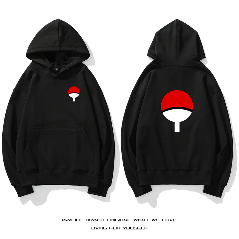 火影忍者聯名衛衣2024秋冬新款親子情侶裝薄絨款連帽衛衣