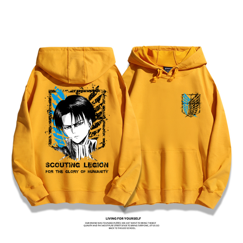 進擊的巨人聯名衛衣2023秋冬新款親子情侶裝薄絨款連帽衛衣