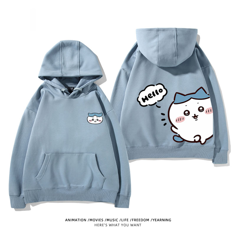 chiikawa 2024秋冬新款親子情侶裝薄絨款連帽衛衣