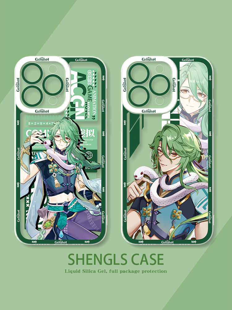 蘋果 系列原神白朮天使眼透明防摔防摔軟殼