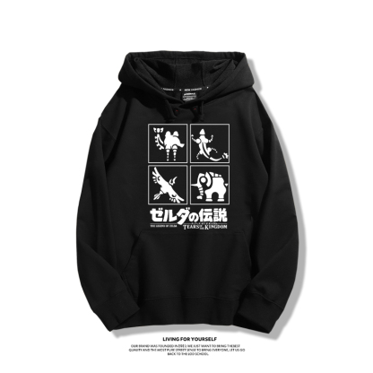 塞爾達傳說聯名衛衣2023秋冬新款親子情侶裝薄絨款連帽衛衣