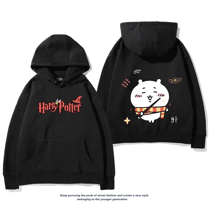 Chiikawa聯名衛衣2024秋冬新款親子情侶裝薄絨款連帽衛衣