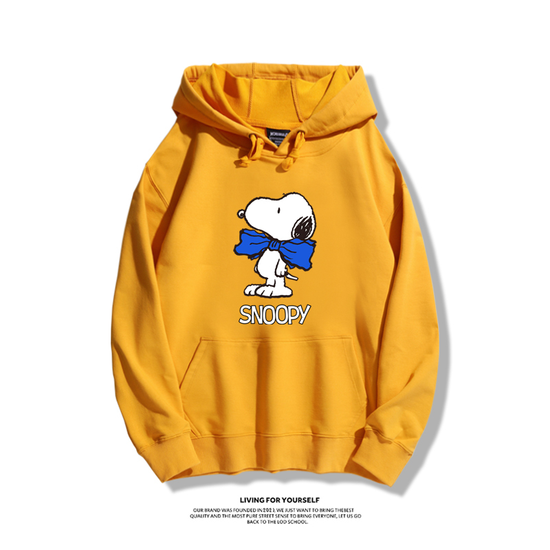 史努比聯名衛衣2023秋冬新款親子情侶裝薄絨款連帽衛衣