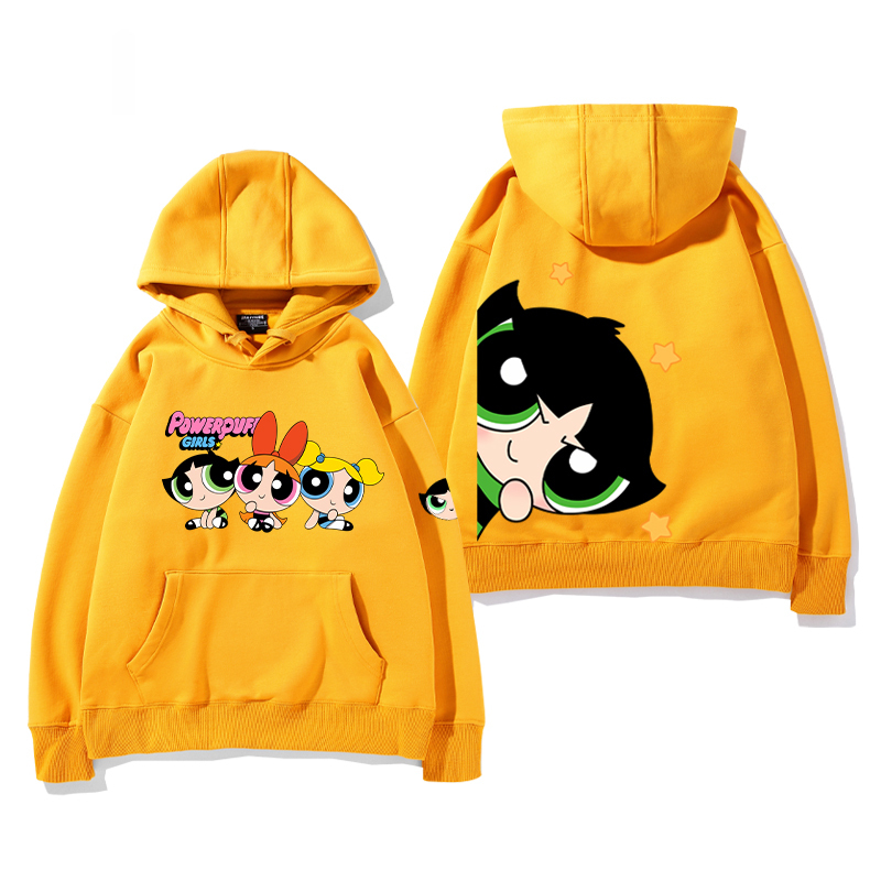 飛天小女警 2024秋冬新款親子情侶裝薄絨款連帽衛衣