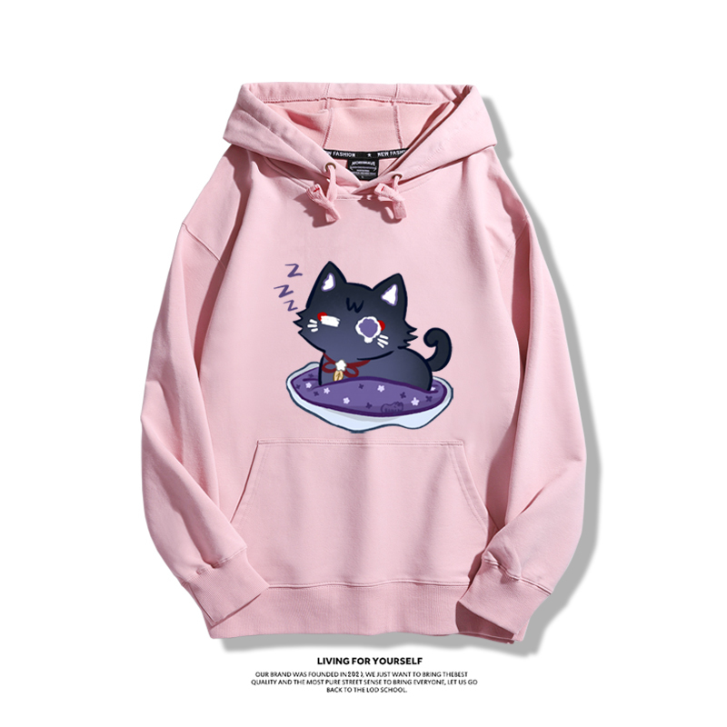 原神散兵貓貓聯名衛衣2023秋冬新款親子情侶裝薄絨款連帽衛衣