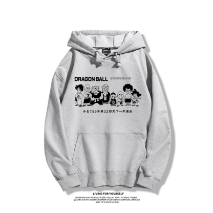七龍珠聯名衛衣2023秋冬新款親子情侶裝薄絨款連帽衛衣