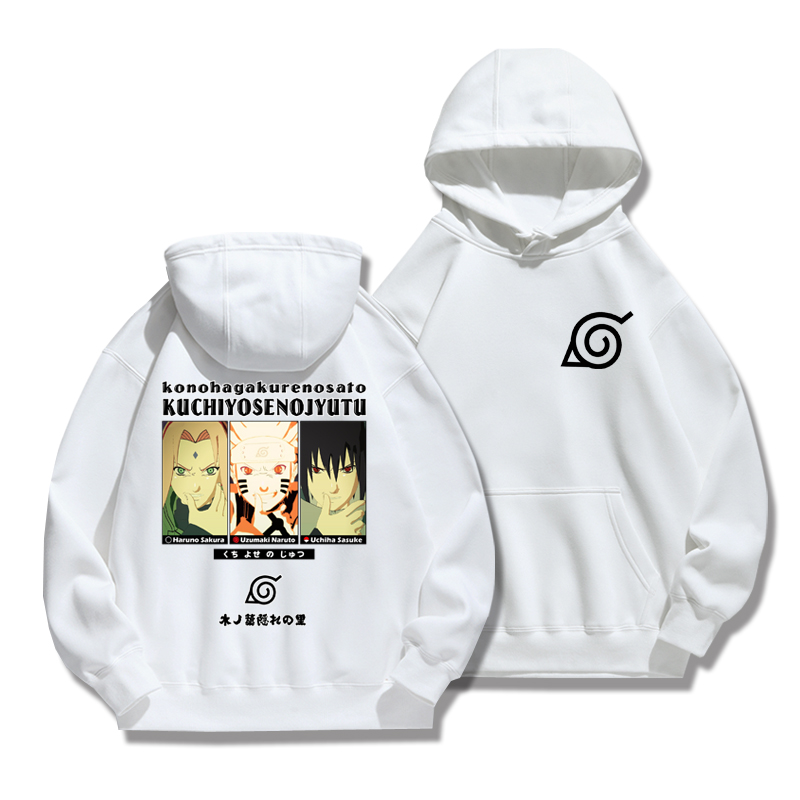 火影忍者聯名衛衣2024秋冬新款親子情侶裝薄絨款連帽衛衣