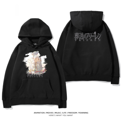 葬送的芙莉蓮 2024秋冬新款親子情侶裝薄絨款連帽衛衣