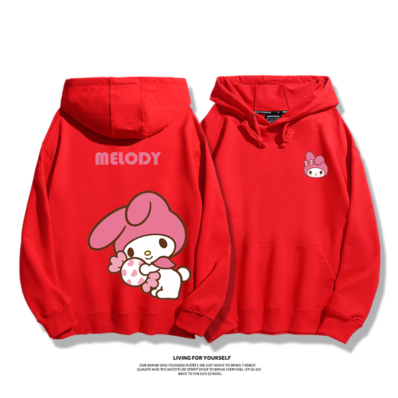 三麗鷗聯名聯名衛衣2023秋冬新款親子情侶裝薄絨款連帽衛衣
