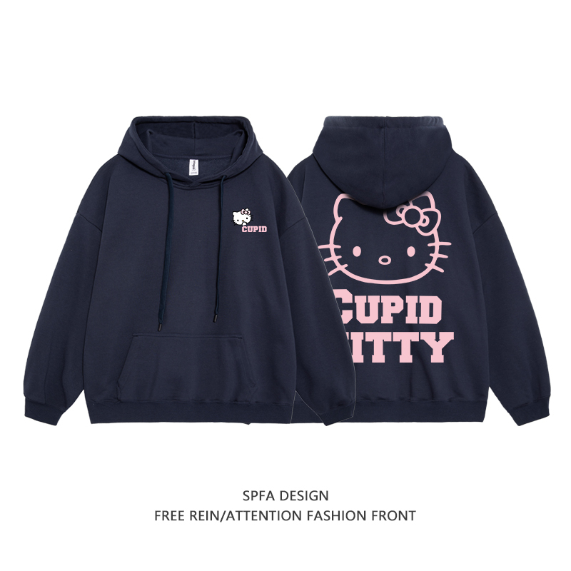HelloKitty新款 寬鬆百搭 秋冬款 寬鬆連帽衛衣